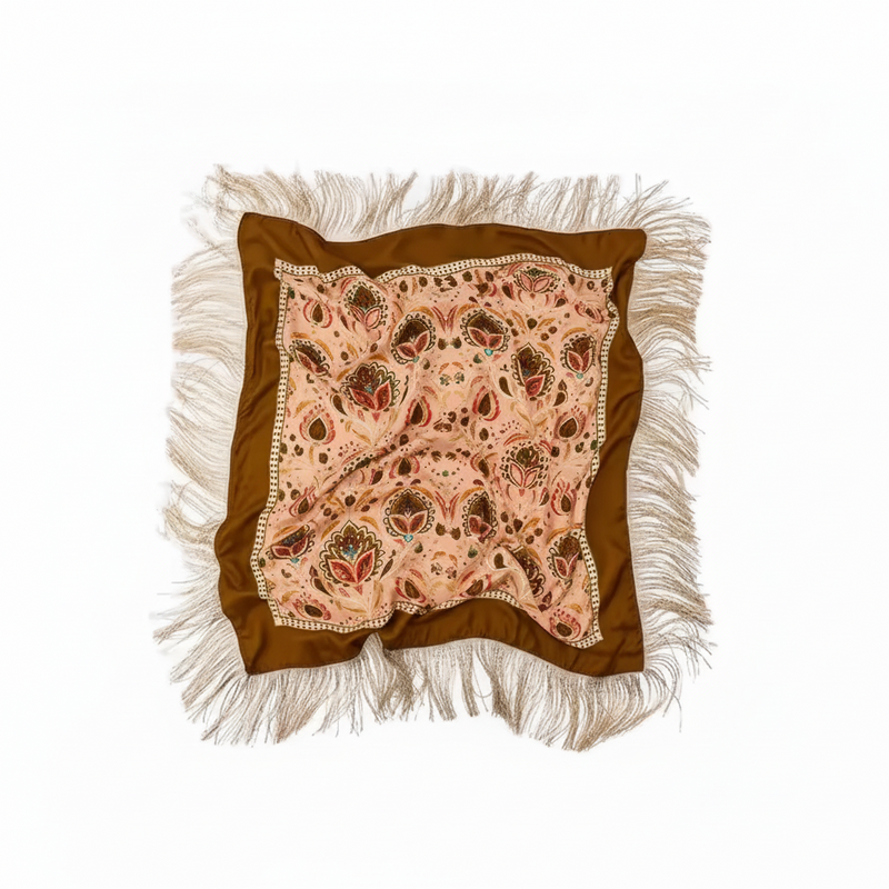 Cocoa Paisley Tassel Scarf