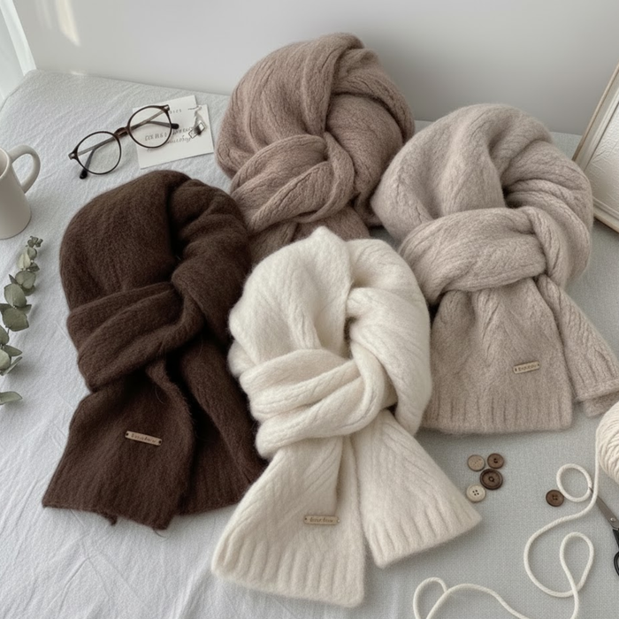 Ribbed cashmere scarf