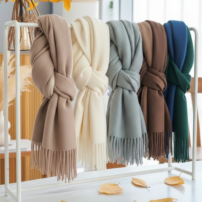 Chunky cashmere scarf