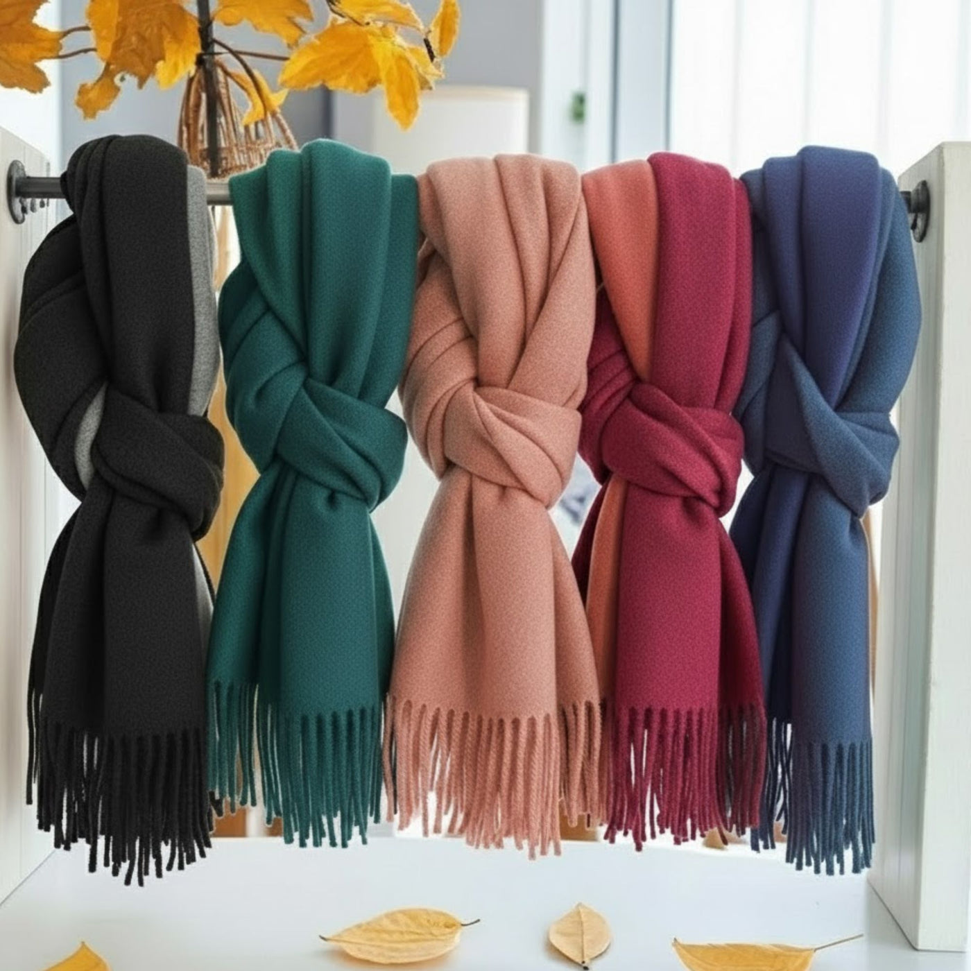 Double-sided reversible scarf detail