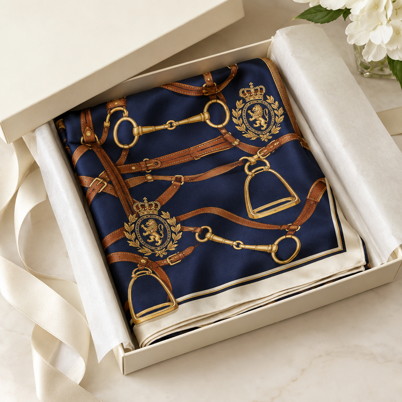 Plushington Luxury Gift Packaging with Silk Scarf in Presentation Box